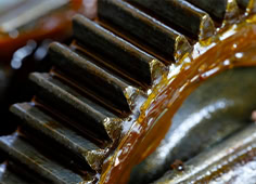 Lubricated Industrial Gear Closeup Machinery